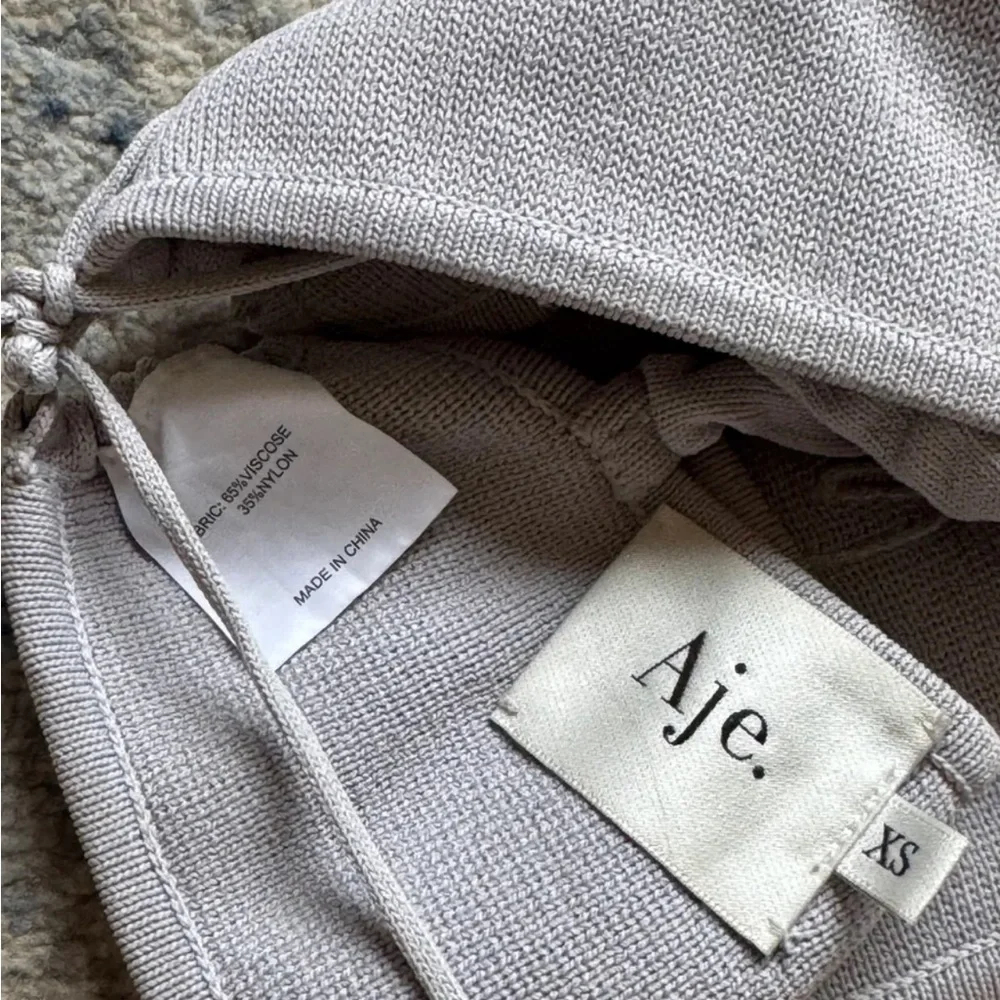 Aje Light Gray Ribbed Bandeau Crop Top - Picture 2 of 2